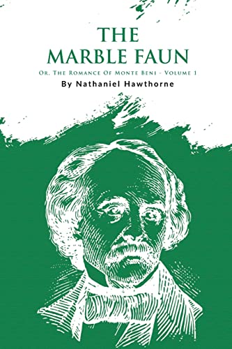 Book cover: "The Marble Faun" by Nathaniel Hawthorne, portrait illustration.
