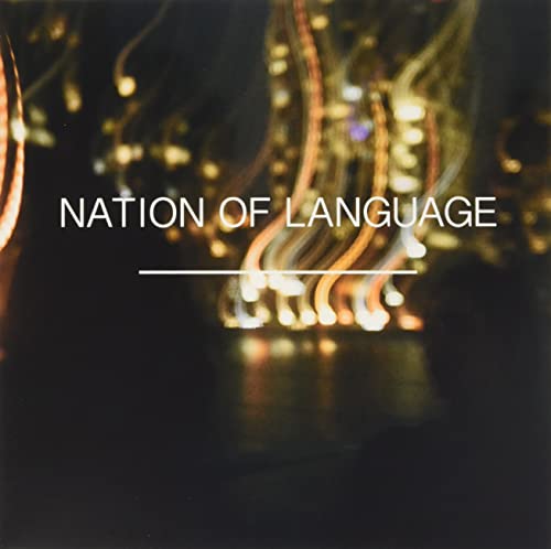 Nation of Language album cover with blurred, colorful city lights.