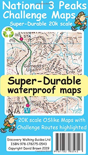 Map cover for National 3 Peaks Challenge, showing terrain and hiker.