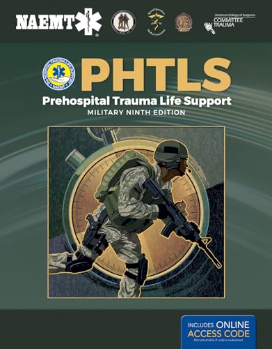 PHTLS Military Edition textbook cover featuring a soldier in camouflage.