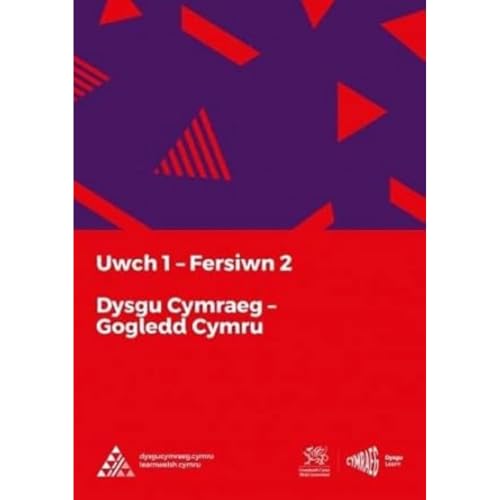 Red and purple textbook cover for learning Welsh, "Dysgu Cymraeg.
