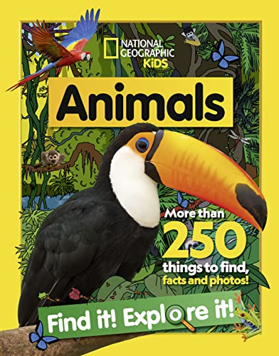 Book cover featuring a large toucan against a jungle background with various small animals.