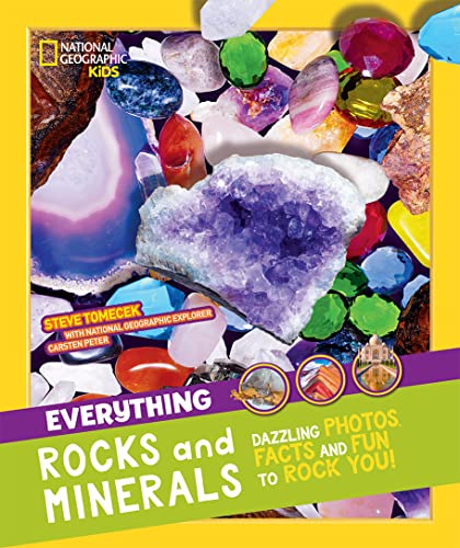 Book cover featuring colorful rocks, minerals, and the title "Everything: Rocks and Minerals".