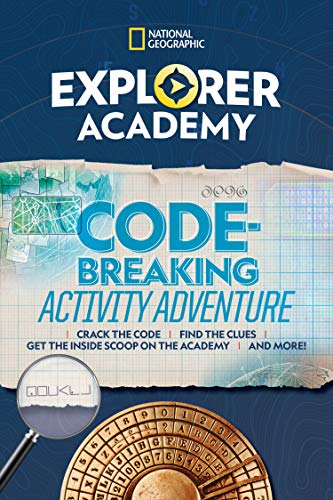 Explorer Academy Codebreaking Adventure book cover with a magnifying glass and a cipher wheel.