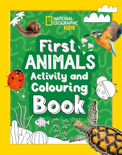 Children’s activity book cover featuring snails, birds, ladybugs, and a turtle.
