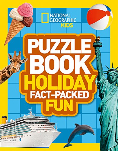 National Geographic Kids puzzle book cover with holiday-themed imagery.