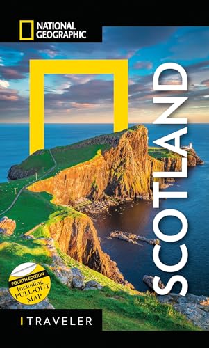 National Geographic Traveler Scotland guidebook cover with coastal landscape.