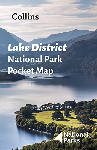 Lake District National Park pocket map cover with mountain and lake view.
