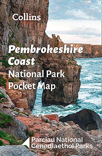 Pembrokeshire Coast National Park Pocket Map cover with coastal cliffs and sea.