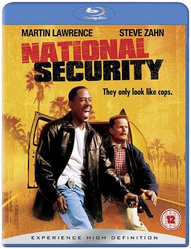 Blu-ray cover for National Security featuring Martin Lawrence and Steve Zahn against yellow background.