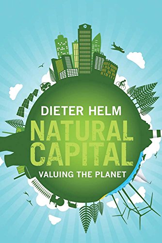 Book cover: “Natural Capital” with green earth illustration and city skyline.