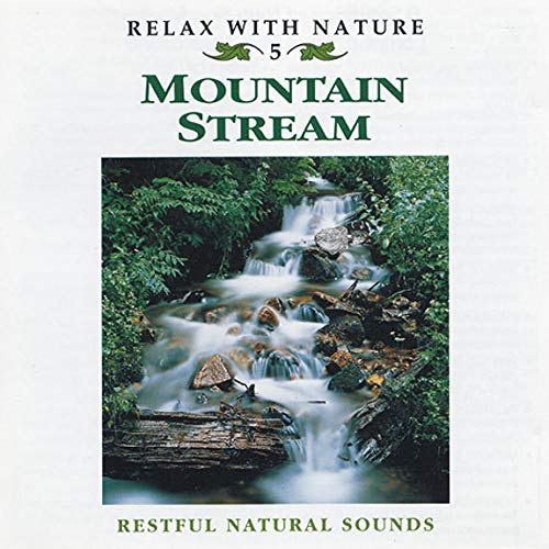 "CD cover with a serene mountain stream cascading over rocks, surrounded by lush greenery."