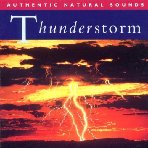 CD cover with a dramatic image of lightning striking stormy orange clouds.