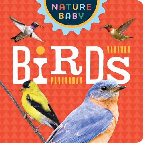 Cover of "Nature Baby: Backyard Birds" featuring colorful songbirds.