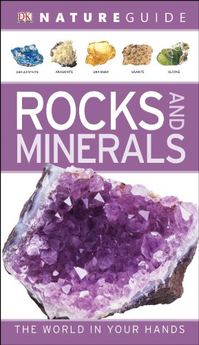 Book cover featuring amethyst crystal and examples of rocks and minerals.
