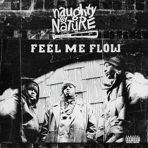 Naughty By Nature album cover, "Feel Me Flow", three men in winter clothing.