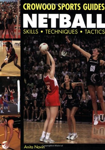 Netball book cover featuring players in action and skills illustrations.