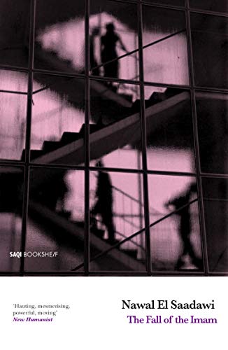 Book cover: shadowy figures on stairs, pink and grey tones, text reads "The Fall of the Imam".