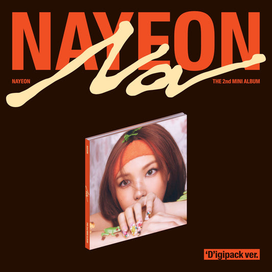 NAYEON album “NA” CD with a reflective case and red branding.