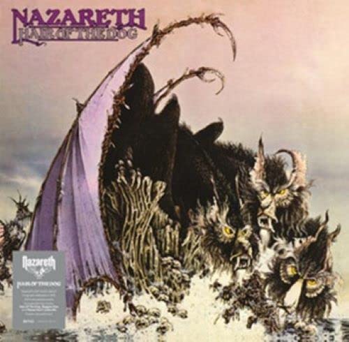 Nazareth album cover, “Hair of the Dog,” featuring a monstrous, furry creature.