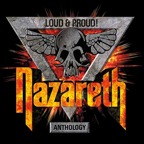 Album cover with skull and wings, "Nazareth Anthology" text, on black background.