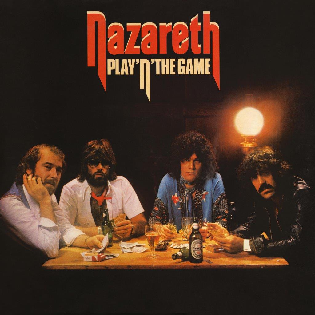 Nazareth album cover: band seated at a table playing cards.
