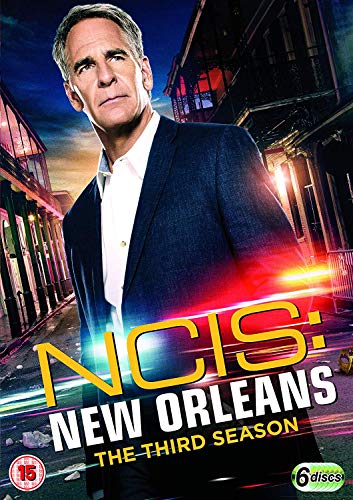 DVD cover for NCIS New Orleans Season 3 featuring a man in a suit.