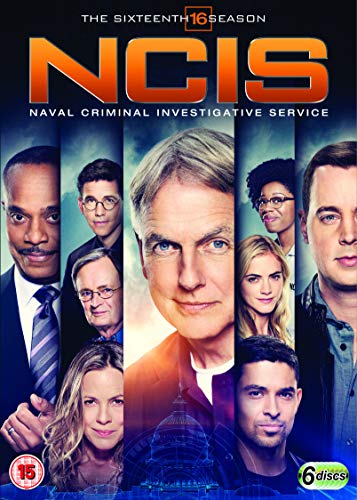 DVD cover for NCIS Season 16 featuring a montage of the main cast members.