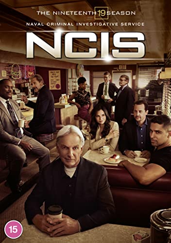 NCIS Season 19 DVD cover featuring the cast in a diner setting.