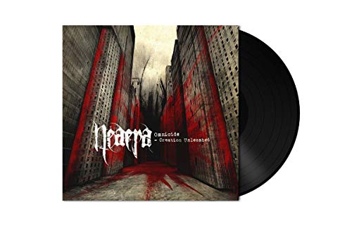 Vinyl record with dark album cover featuring a bloody alleyway and gothic text.