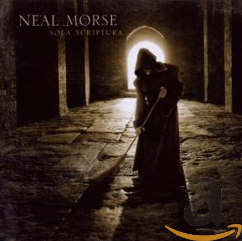 "Album cover featuring a monk in a dark hallway with a lit doorway."