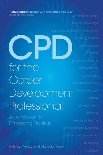 Book cover: "CPD for the Career Development Professional" in white text on blue.