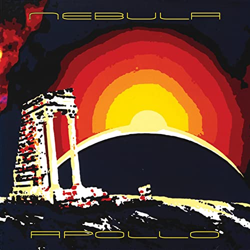 CD cover for Nebula’s “Apollo” featuring a temple and sunset design.