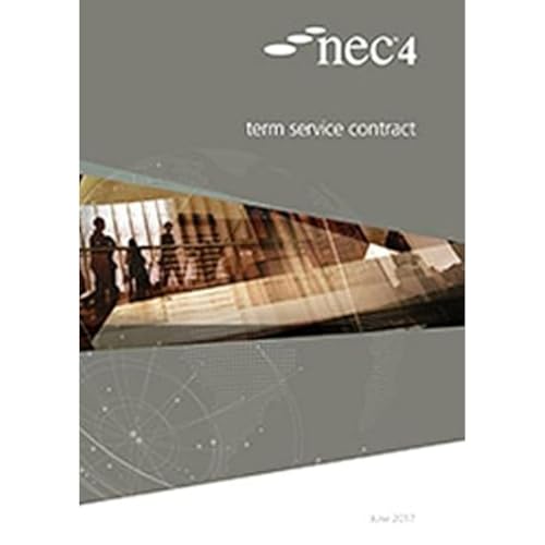 Cover of the NEC4 Term Service Contract book featuring a grey background and imagery.