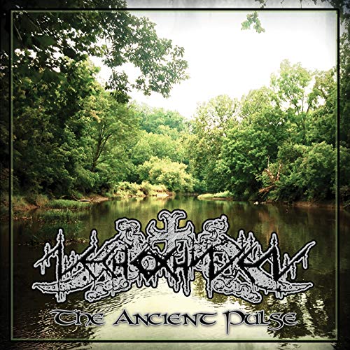 CD cover: forest landscape with ornate, dark metal band logo.