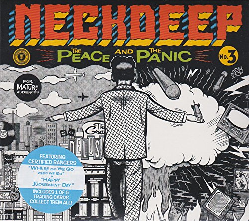 CD cover for Neck Deep’s “The Peace and the Panic” album, illustrated art.