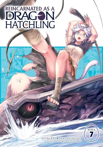 Manga cover featuring a cat-eared girl riding a large dragon over water.