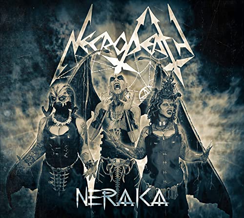 Dark fantasy album cover with three figures and bold white text and logo.