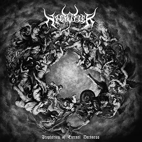 Black and white album art featuring a swirling mass of distorted human figures.