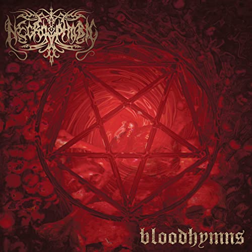 Red album cover with a pentagram and band logo "Necrophobic".