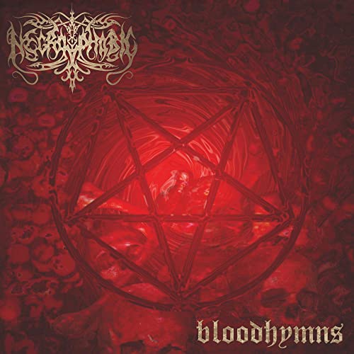 Red album cover with Necrophobic logo and a central pentagram design.