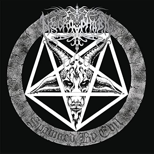 CD cover: Pentagram with demonic goat head and band name "Necrophobic".