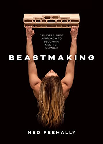 Book cover featuring a climber’s arms reaching for a wooden training board.