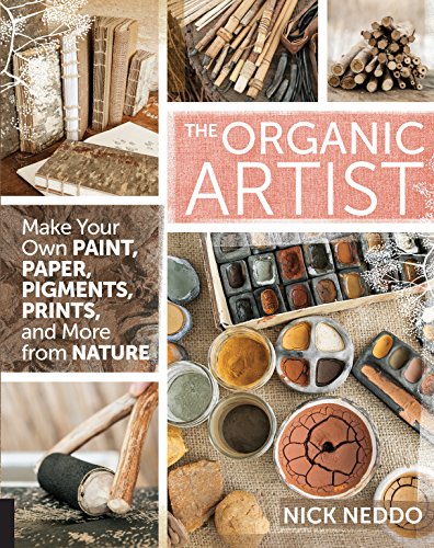 Book with earthy cover, natural materials, and artistic illustrations, on a rustic background.