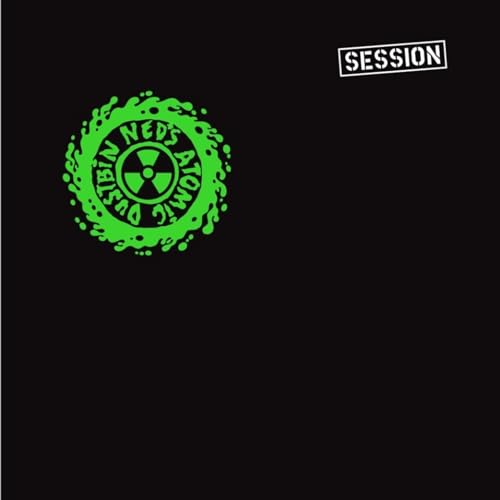 Neds Atomic Dustbin "Session" album cover: green radioactive symbol on black.