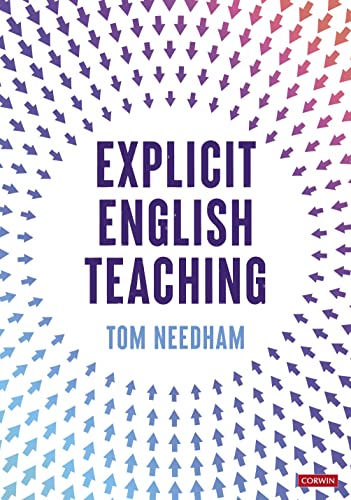 Book cover: "Explicit English Teaching" by Tom Needham, purple arrow pattern.