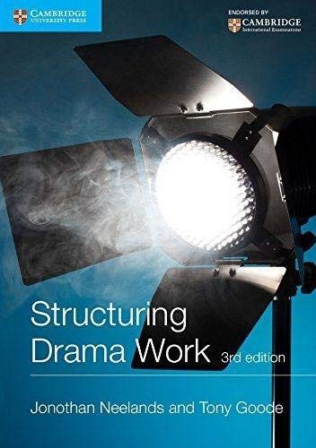 Book cover: “Structuring Drama Work” with a stage lighting spotlight.