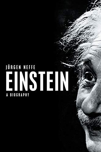 Black and white book cover featuring a portrait of Albert Einstein.