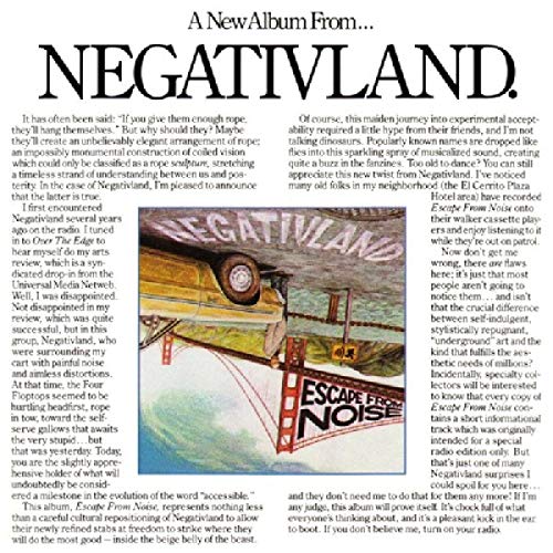 CD cover for Negativland’s “ESCAPE FROM NOISE” featuring a collage image.