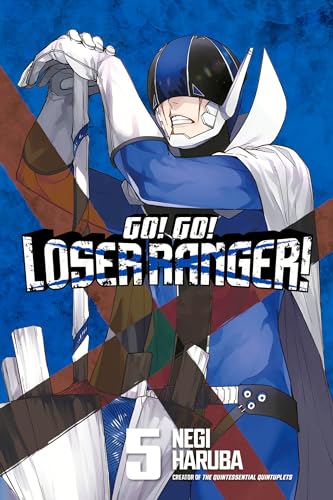 Manga cover featuring a blue and white superhero with a determined expression.